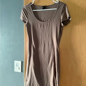 H&M Taupe Short Sleeve Bodycon Dress